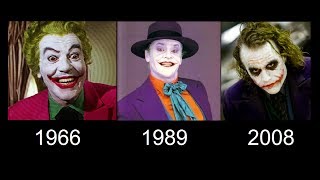 The Joker transformation in movies 1966  1989  2008 Compilation movies [upl. by Mohl]