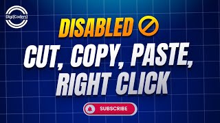 How to Disable Cut Copy Paste and Right click on Your Website  in easy way with DigiCoders [upl. by Bale]