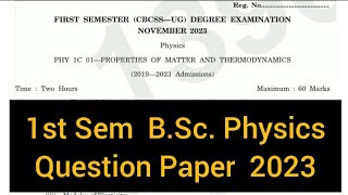 PROPERTIES OF MATTER AND THERMODYNAMICS  1st Sem BSc Physics 2023 calicut [upl. by Nnaear]