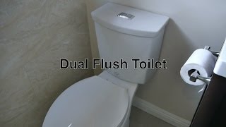 Dual Flush Toilet by American Standard w Low amp High Power Flushing  Valve  Handle Repair Parts [upl. by Isola]