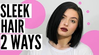 SLEEK STRAIGHT HAIRSTYLE FOR SHORT HAIR 2 WAYS  LYSSRYANN [upl. by Beebe]