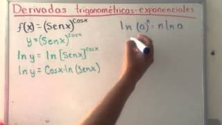 Derivadas de exponencialestrigonométricas  por método de logaritmos [upl. by Kciredohr]