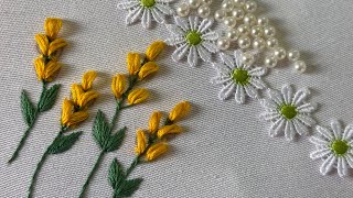 Two Fresh Stitches for Beautiful leaf Embroidery For Beginners Embroidery Designs for Beginners [upl. by Enywtna439]