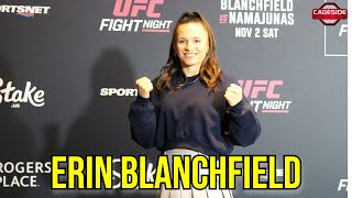 Erin Blanchfield addresses switch from main to comain event  UFC Edmonton [upl. by Elaweda]