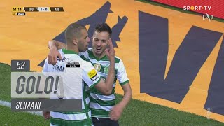 Goal  Golo Slimani Sporting 20 FC Arouca Liga 2122 25 [upl. by Pierrette]