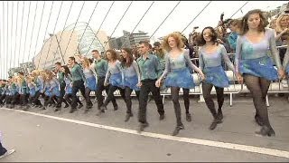 Irish dancers set Riverdance world record [upl. by Amalbergas]