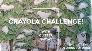 CRAYOLA CHALLENGE with GLITTER A PencilStash Adult Coloring Tutorial [upl. by Ohl]