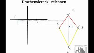 Zeichne ein Drachenviereck mit einem Geodreieck [upl. by Aical]