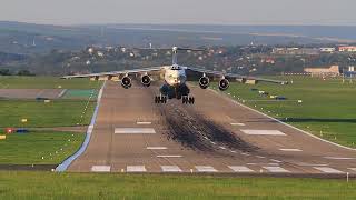 Ilyushin IL76TD90VD 4KAZ101 Departing from Chisinau International Airport RMO RW27 18062024 [upl. by Kerril]