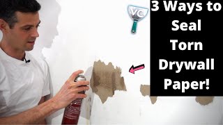 3 Easy ways to SEAL TORN DRYWALL PAPER [upl. by Nicko]