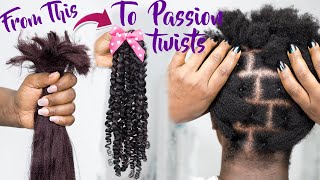 RUBBER BAND METHOD for my DIY 280 Passion Twists With Straight Kanekalon Hair  Loveth Speaks [upl. by Secnarf]