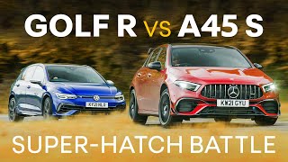 VW Golf R vs MercedesAMG A45S DRIFT Mode Showdown  4K [upl. by Wat]