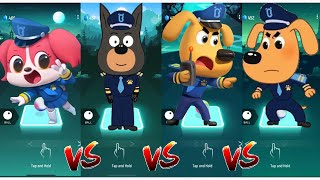 Sheriff Papillon 🆚 Officer Dobermann 🆚 Sheriff Labrador 🆚 Police Officer 🎶 Tiles Hop EDM Rush [upl. by Waverly]