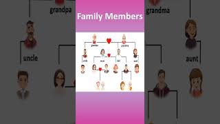 English vocabulary family members family tree shortvideo [upl. by Nawuq]