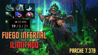 UNDERLORD MID LANE  Dota 2  737b  FUEGO INFERNAL ILIMITADO [upl. by Anelliw]