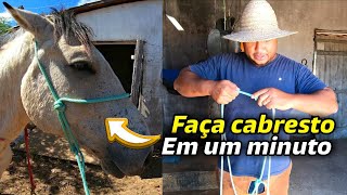 CABRESTO FACIL E RAPIDO DE FAZER  como fazer cabresto de cavalo de corda [upl. by Odlanyer]