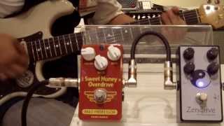 Hermida Audio Zen Drive and Mad Proffessor Sweet Honey Overdrive demo [upl. by Alliuqahs]