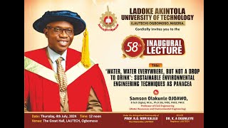 58th Inaugural Lecture [upl. by Ettenauq]