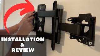 Review And Installation Of Amazon Basics Full Motion Articulating TV Monitor Wall Mount [upl. by Atirehgram]