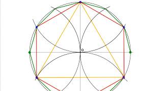 Triángulo equilátero hexágono y dodecágono inscritos Dibujo técnico de la ESO y bachillerato [upl. by Seidule]