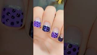 purple polka nail art💜🔥shortsviral [upl. by Ettenad]