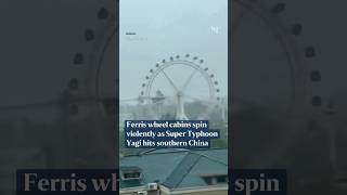 Ferris wheel cabins spin violently as Super Typhoon Yagi hits southern China [upl. by Terrab]