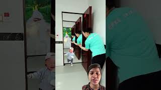 3D animation C4D video door opening funny baby prank [upl. by Nomis]