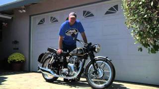 Motorcycle Kick Start Demonstration 1955 Velocette MSS [upl. by Trinette]