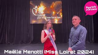 Interview de Maëlle Menotti élue Miss Loiret 2024 à Gien 👑 [upl. by Wennerholn]