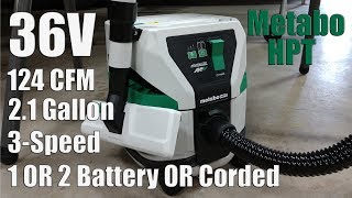 Corded or Battery WetDry Vac  Metabo HPT 36V MultiVolt Brushless Pod Style Vacuum RP3608DAQ4 [upl. by Sykleb679]