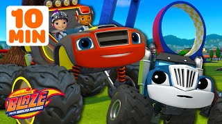 Blaze Race Car Monster Machine w AJ  Science Games for Kids  Blaze and the Monster Machines [upl. by Yursa]