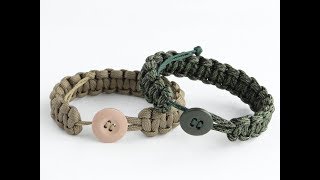 How to Make a Paracord Survival Bracelet with a Button Closure and a Sliding SystemCobra Weave [upl. by Akiemaj]