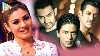 Raveena Tandon’s EXCLUSIVE Khan Quiz  Shah Rukh Khan  Salman Khan  Aamir Khan [upl. by Anerda]