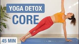 Yoga DETOX para Abdomen amp Espalda  Clase Completa para Fortalecer CORE 45 min [upl. by Narhet546]