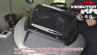 Installation of 10 ince Smoked Windshield for Harley Road Glide CVO 2024 [upl. by Engedi]