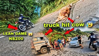 Truck Hit cow 😔  LEAN GAME NS200 😱  Thakur Rider [upl. by Aihsemot]