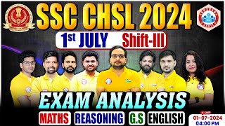 SSC CHSL Exam Analysis 2024  1 July 2024 3rd Shift  SSC CHSL Question Paper  SSC CHSL Review 2024 [upl. by Loveridge]