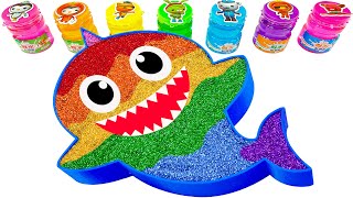 Satisfying Video l Mixing All My Slime Smoothie In Rainbow Baby Shark Bath Cutting ASMR  By YoYo [upl. by Adyl]