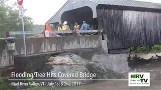 FloodingTree Hits Historic Vermont Covered Bridge [upl. by Geibel410]