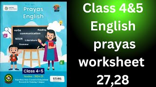 Worksheet 2728 English class 4 and 5  Prayas English  Worksheet 2728 [upl. by Caritta434]