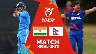 India v Nepal  Match Highlights  U19 CWC 2024 [upl. by Min]