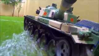 RC Tank ZTZ99 w Tamiya 540 motors Gopro Hero3 black edition 720p 120fps [upl. by Asiruam]