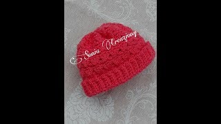 Cappellino neonato 0  3 mesi alluncinetto [upl. by Rojam]