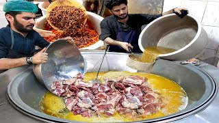 GIANT AFGHANI KABULI PULAO MAKING amp RECIPE  BIG MEAT KABULI PULAO ORIGINAL RECIPE [upl. by Hyacinthe]