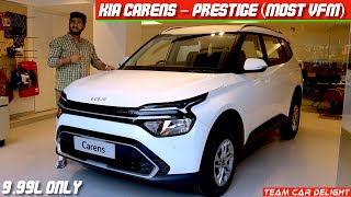 Kia Carens Prestige Rs 999 lakh  Detailed Walkaround with Service Cost On Road Price [upl. by Nolana]