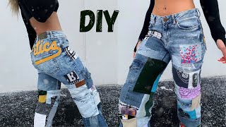 DIY patchwork jeans [upl. by Imrots]