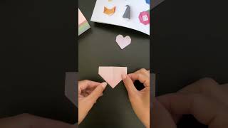 How to fold Sticky note origami heart corner bookmark Fumiaki Shingu shorts origamiheart [upl. by Nomrej]