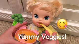 BABY ALIVE Feeding Mariah green veggies [upl. by Aymahs]