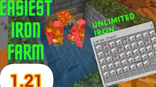 Minecraft EASY Iron Farm in Bedrock 121 [upl. by Attenborough]