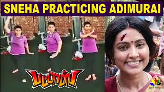 SNEHA Practicing Adimurai For Pattas  Making Video  Dhanush  Pattas  Tamil Movie [upl. by Amalita]